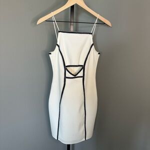 Topshop White‎ Dress with Navy Trim Details